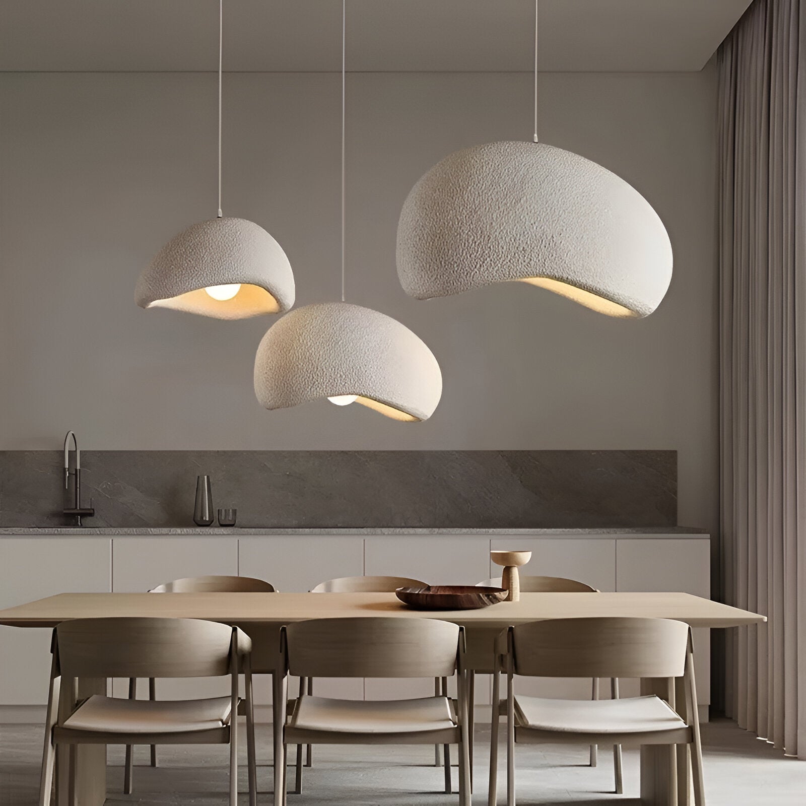 Contemporary stone pendant light chandelier