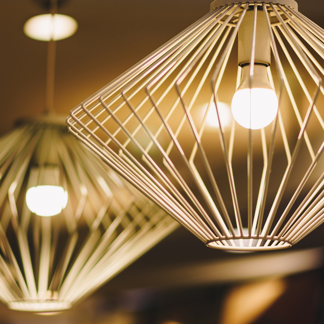 Hanging wooden chandelier