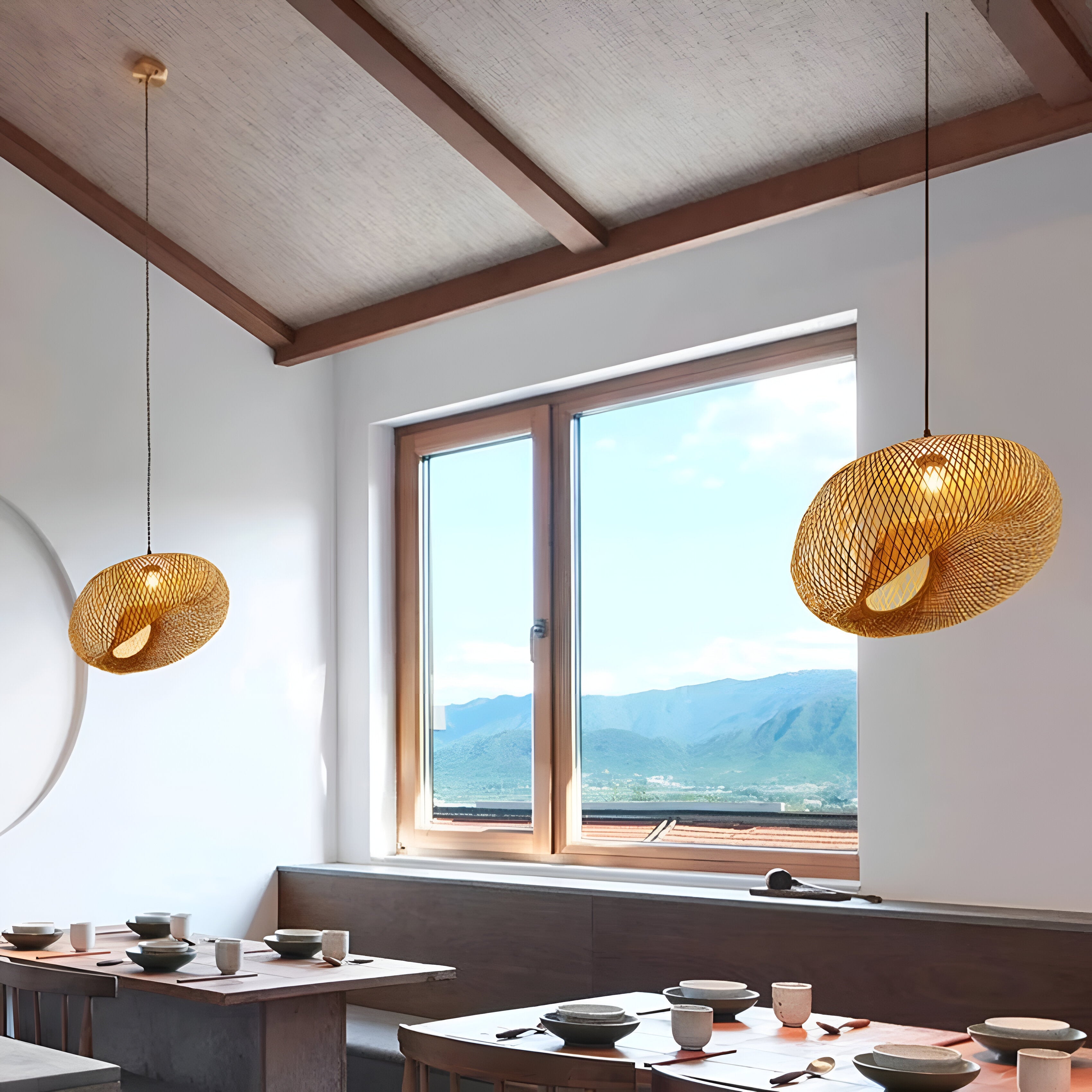 Straw Hat Chandelier