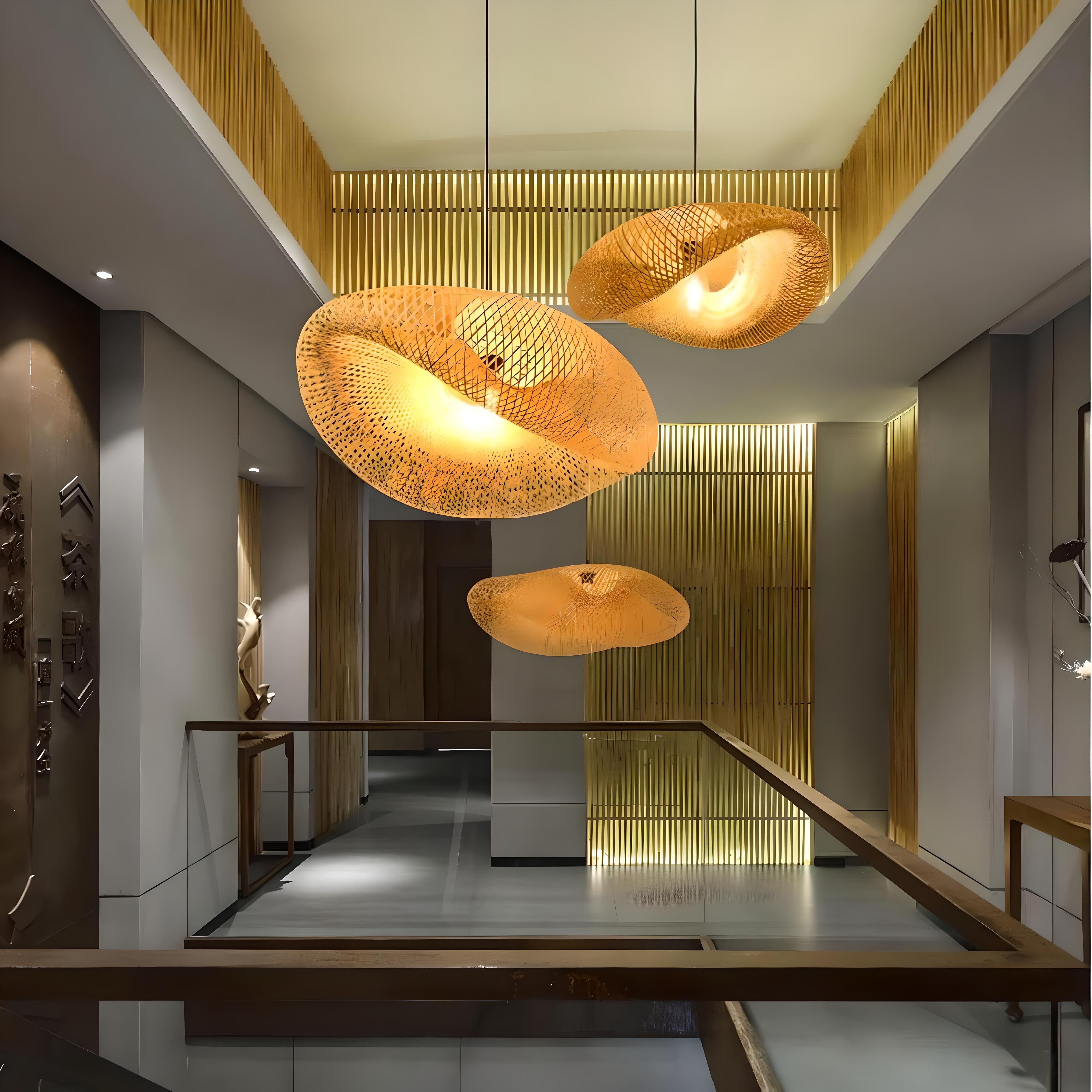 Straw Hat Chandelier