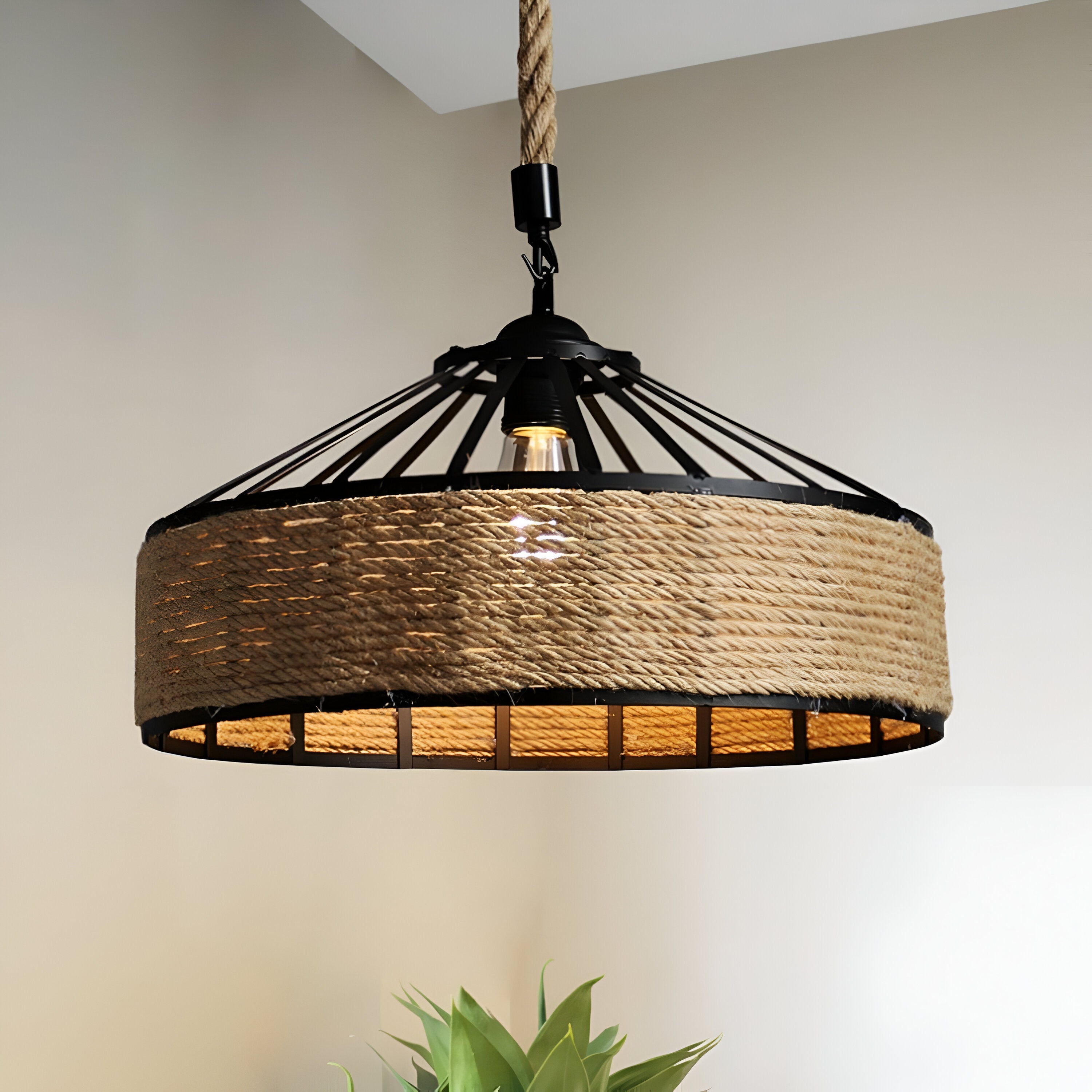 Rope & Iron Lamp