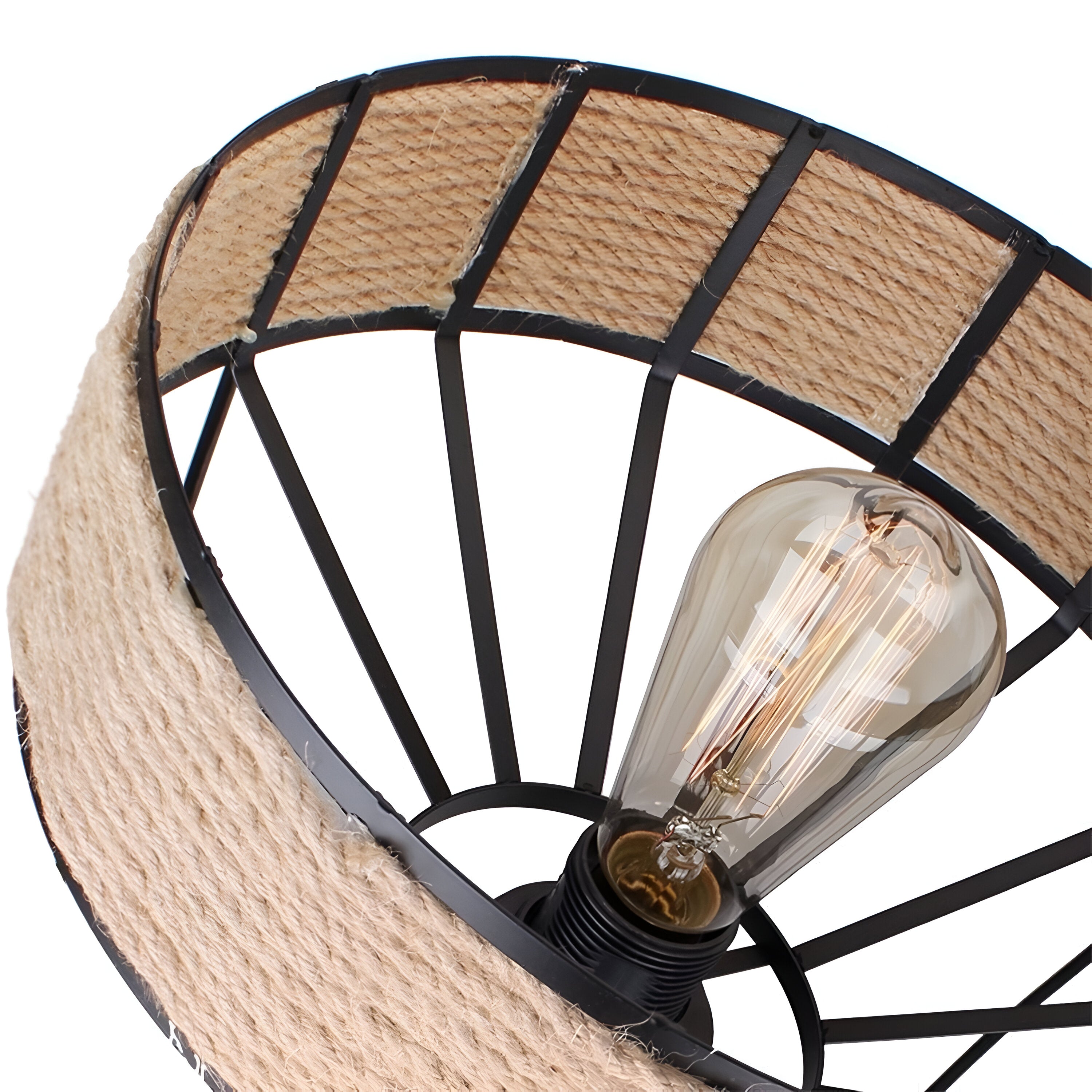 Rope & Iron Ceiling Lamp