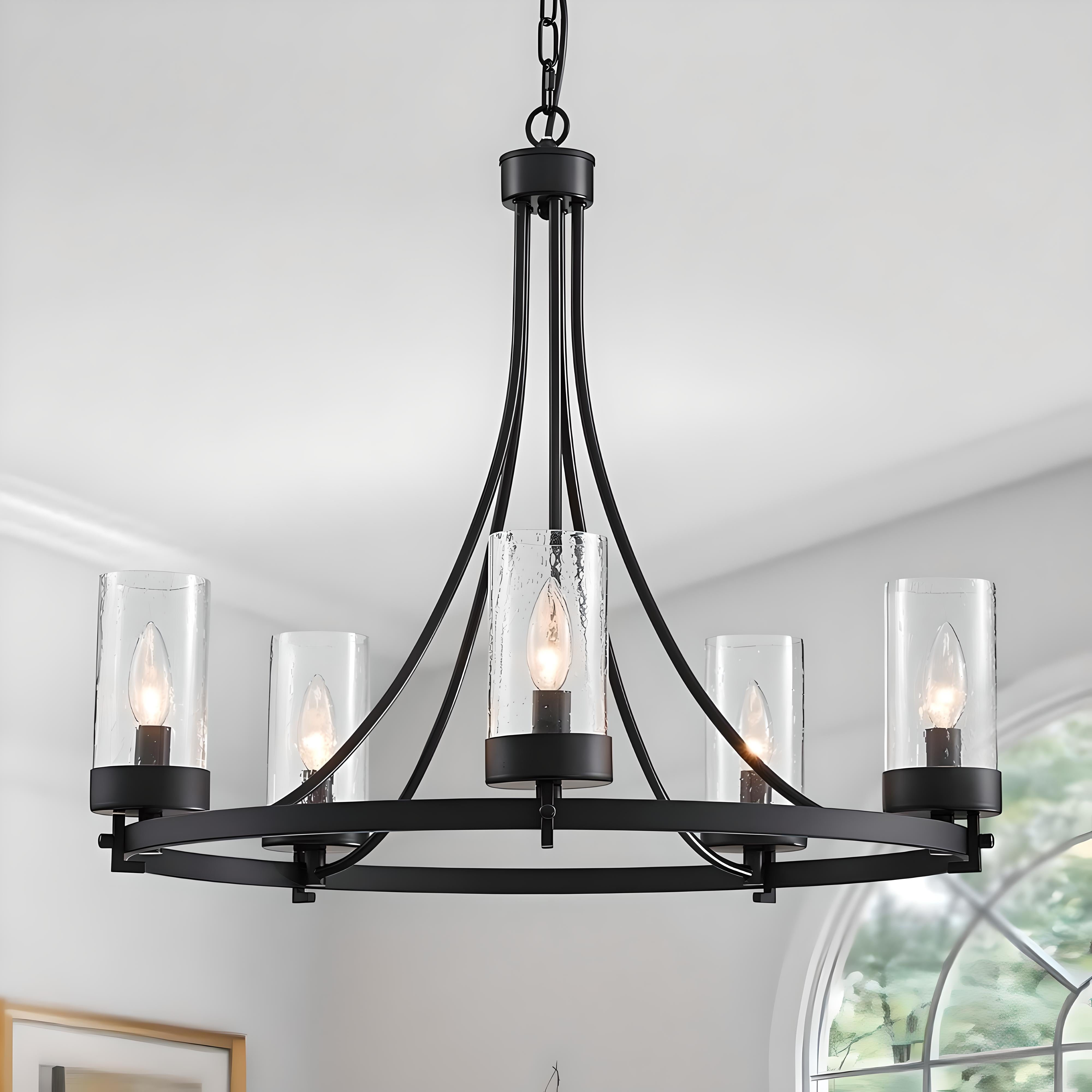 Wagon Wheel Rustic Chandelier