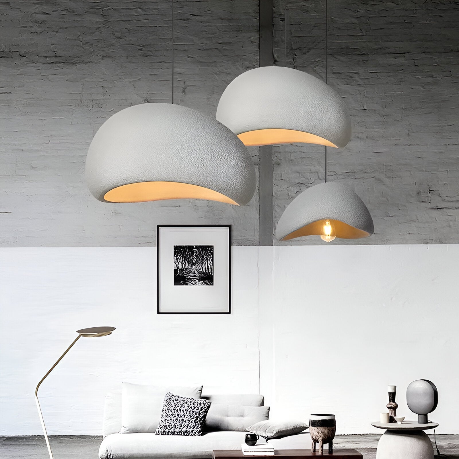 Contemporary stone pendant light chandelier